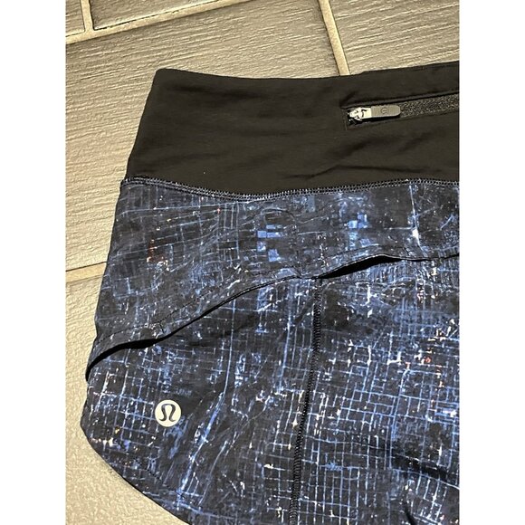 Women’s Lululemon Speed Up Short 2.5" Size 4 Blue/Black - Picture 2 of 3